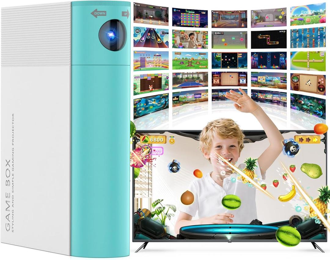 AR Motion Game Console for Kids: Plug and Play TV Video Game System for Indoor Physical Play Interactive Family Fun Game Nights Parties Playtime - Great Gift for Boys Girls (Green&White)