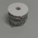 [33 FT] Silver Plated Rolo Cable Chain Bulk for Jewelry Making, 5MM Aluminum Silver Oval Cable Link Chains Roll Spool for DIY Craft Jewelry Making (5.0mm width)