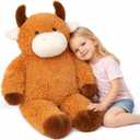 32" Giant Highland Cow Stuffed Animal, Animals Plush Toy Gift Huge Size Fluffy Plushy Fat Plushie, Stuffed Animals for Kids Adults