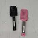 Curved Vented Styling Hair Brush, 2PCS Anti Frizz Hair Detangling Brush, Vent Hair Brush, Curved Anti Static Styling Tool for Wet Hair or Dry Hair (Black,Pink)