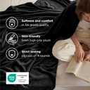 Bedsure GentleSoft Fleece Throw XL Blanket Black - 300GSM Soft Lightweight Plush Cozy Blankets for Bed, Sofa, Couch, Travel, Camping, 50x70 inches