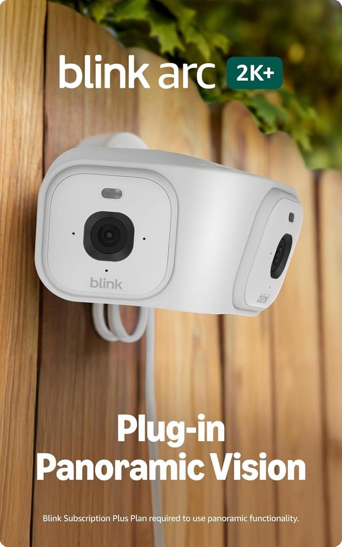 Blink Arc Plug-in Panoramic Vision [Plus Subscription required], 180 dual-camera mount for Mini 2K+ and Mini 2 (sold separately) Mount Accessory only (White)