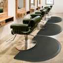 Salon Mat for for Hairstylist 3'x5' Barber Shop Anti-Fatigue Salon Standing Chair Mat - Black Semi Circle 1/2" Thick Comfort Salon Mat, Hair Cutting Hairdressing Equipment (3x5x1/2")