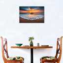 Beach Pictures Wall Art Ocean Bathroom Decor Sunset Hawaii Coastal Wall Decor Ocean Waves Landscape Picture Nature Seascape Canvas Prints Painting Relaxing Artwork Living Room Decoration 16x24