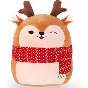 CMXLVFZ Christmas Stuffed Animals Plush Toys - 10 Inch Soft and Hugging Deer Stuffed Animal Plushes for Kids, Girls & Boys - Ideal 2025 Collectible Toys Holiday Home Decorations