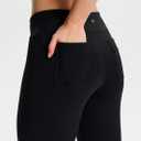 Yogipace Women's Petite/Regular/Tall Bootcut Yoga Pants with Back Pockets,Flare Travel Lounge Pant (Black, L)