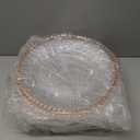 24 Pack Clear Charger Plates With Rose Gold Beaded Rim - 13 Inch Plate Chargers for Dinner, Acrylic Decorative Plates, Transparent Decorative Dinner Charger Plates for Events & Parties (Rose Gold)