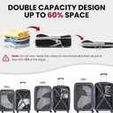 10 Set Compression Packing Cubes, Lightweight Travel Essentials, Stretchable Expandable Storage Bags, Compression Bags for Travel Accessories Luggage Storage Set (10 Pcs, Black)