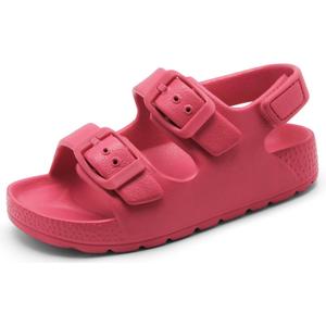2 x INMINPIN Toddler Boys Girls Buckle Sandals Comfort Open Toe Sandal with Adjustable Back Strap (Pink)