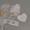 Amyhill 2 Pcs Vintage Rustic Wood Heart Decor White Farmhouse Love Ornaments Centerpiece Wooden Heart Table Tiered Tray Decoration for Wedding Mother's Day(Classic,White)