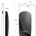 FENIFOX Wireless Bluetooth Mouse, Ultra-Thin Flat and Slim Silent USB-C Rechargeable Travel Mini Portable Mouse for Mac iPad Laptop MacBook Tablet Chromebook - Black