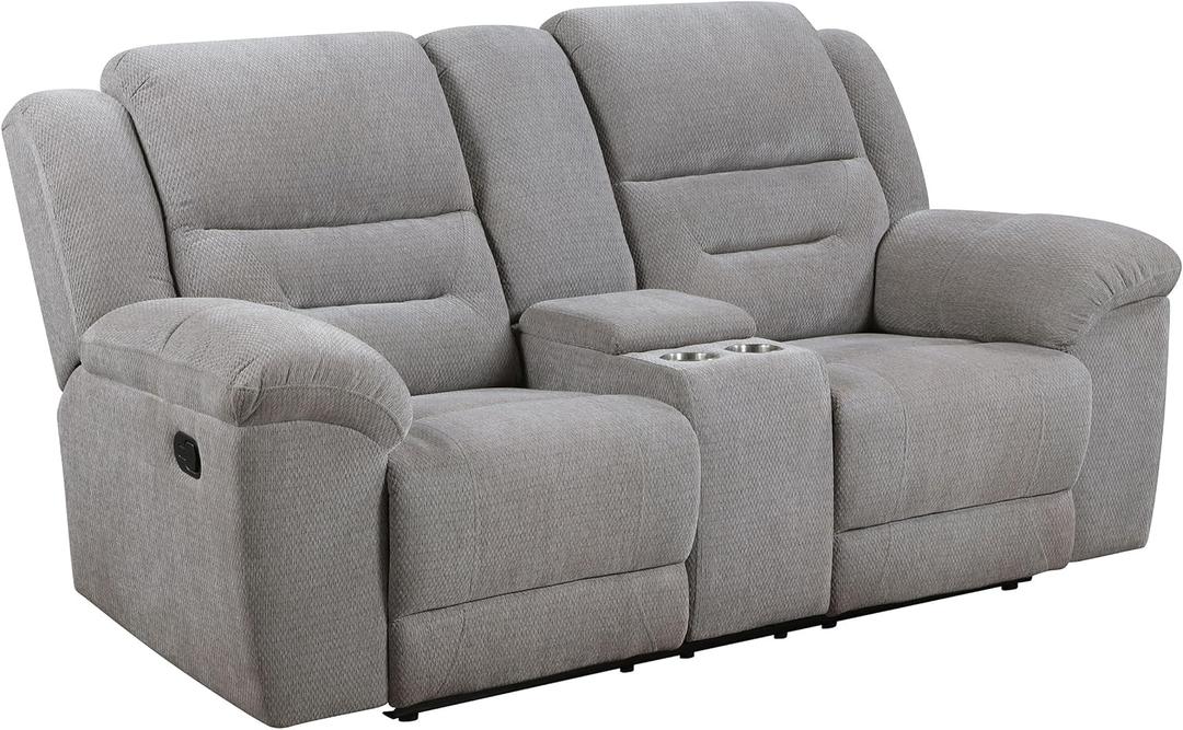 Coaster Home Furnishings Gilson Chenille Upholstered Reclining Loveseat Grey
