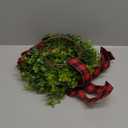 WILLBOND 4 Pcs Christmas Kitchen Cabinet Wreath Boxwood Garland with Ribbon Greenery Garland Hanging Wreaths for Cabinet Wall Window Door Fireplace Party Farmhouse Decor(Black and Red,Fabric)