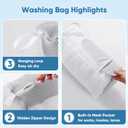 2PCS XXL Shoe Washing Machine Bag with Adjustable Shoes Trees - Heavy Duty Reusable Shoe Laundry Bag for Washer and Dryer - 360 Deep Clean & Protect Chenille Microfiber Sneakers Wash Bags - White