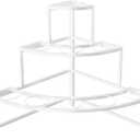 White Corner Stand, Metal Flower Cart - 3-Tier Floral Display Stand and Bucket Organizer for Wedding Gardens, Flower Store Displays, and Cut Flowers (Stand ONLY)
