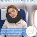 Jiaao Neck Pillow Airplane, 2025 Upgraded Memory Foam Travel Pillow for International Flights, Adjustable Clasp, Storage Bag, Advanced Neck Support for Road Trips, Home, Office, and Gaming