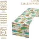Mid Century Table RunnersRetro Modern Mid Century WeddingCoffee Table Runner, Farmhouse Style Table for Kitchen Dining Table Wedding/Graduation/Party 13x90in