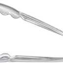 [Clear Tongs 7.5'' Inches] Plasticpro 7.5'' Serving Tongs Heavy Duty Reusable Kitchen and BBQ Clear Serving Tong for party's, Caterings, Events, Buffet, Weddings, And every Day use Pack of 12