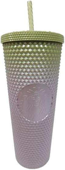 Starbucks Fall 2024 Green & Purple Studded Gradient Cold Cup Tumbler, Venti 24oz