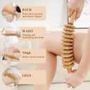 Xokocli Wood Cellulite Massage Roller Wood Therapy Massage Tools Body Roller Fascia Blaster Lymphatic Drainage Massager for Legs Thighs Muscle Pain Relief(White 12-Wheel)