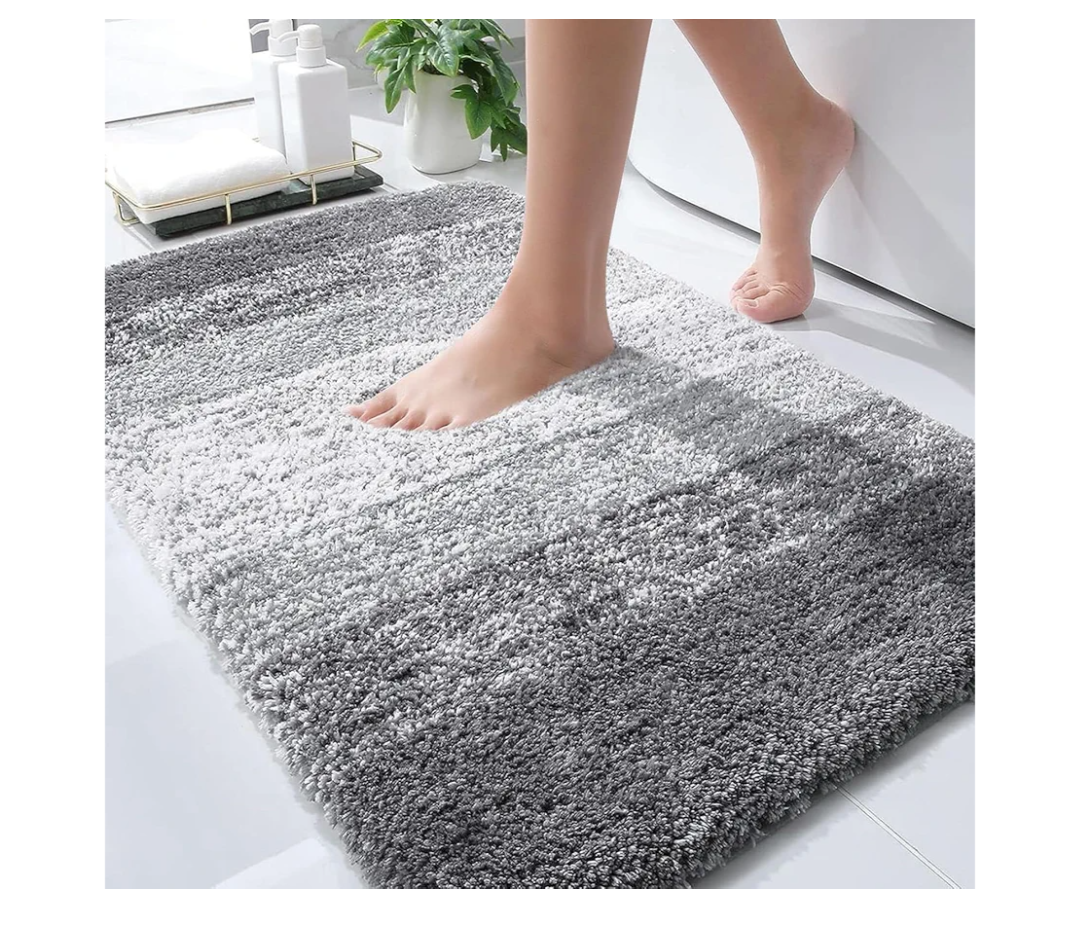 OLANLY Bathroom Rugs Mat 30x20, Extra Soft Absorbent Microfiber Bath Rugs, Rubber Backing, Quick Dry, Machine Washable Bath Mats for Bathroom Floor, Tub and Shower, Home Decor Accessories, Grey