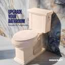 HIGHCRAFT Premium Elongated Toilet Seat with Slow-Close Design & Adjustable Hinges - Molded Wood Toilet Seat - Fits Standard Elongated Toilets - Oval Seat in Bone/Beige