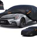 Kayme 7 Layers Car Cover Custom Fit for Toyota Corolla Sedan (1996-2025) Waterproof All Weather for Automobiles, Outdoor Full Cover Rain Sun UV Protection with Zipper Cotton/Black