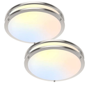 36W LED Ceiling Lights 3600lm Super Bright, Dimmable Flush Mount Light Fixtures 6500K/5000K/4000K/3000K/2700K Adjusted Modern Ceiling Lights 2PACK, 13 Inch Ceiling Lamps for Bedroom Kitchen, Nickle