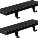 WYTAOHZL 2PCS Christmas Stocking Holders Metal Stocking Hangers Mantle Hangers Holders with Double Hooks Christmas Holder Bases for Fireplace Stair Indoor Decor Black