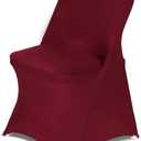 HAINARverS Stretch Spandex Folding Chair Covers 30PCS Universal Fitted Chair Cover Protector for Wedding,Party, Banquet, Holidays, Celebration, Decoration(Burgundy, 30 PCS)