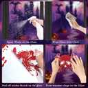 2 x Halloween Party Decorations - Bloody Handprint Footprint Window Clings for Halloween Bathroom Decor Indoor Outdoor | Trick or Treat Stickers Decals for Office Door Wall Party Favors Supplies (Red)