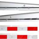 Chrome Straight Spring Loaded Mud Flap Hanger 2.5" Bolt Spacing,30" Length.13inch Length Enhanced Spring Inside. with 2pcs Reflective Plate