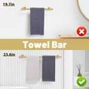 6 Pieces Brushed Gold Towel Bar Bathroom Hardware Set, 23.6Inch Brushed Gold Bathroom Accessories Towel Holder Set, SUS304 Stainless Steel Towel Racks for Bathroom