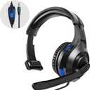 One Ear Gaming Headset for PS5/PS4/Xbox Series S/Xbox Series X, Wired Online Game Unilateral Headset, 50mm Drivers|Detachable Mic|3.5mm Headphone Jack for Switch Lite, Xbox One, Laptop/Phone
