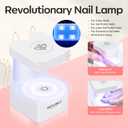 modelones X Nail Gel Kit Kit Medium Oval, 9-in-One Nail Glue with Portable U V Lamp 216Pcs 12Sizes Pre-Etched Round Press ons Fake Acrylic Extension Kit DIY Salon Gift for Women