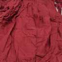 R.Vivimos Women's Summer Cotton Polka Dots Puff Sleeves Bow Casual Off-Shoulder Boho Midi Dress (Large, Burgundy) 