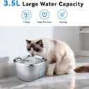 Cat Water Fountain Stainless Steel, 120oz/3.5l Water Fountains for Cats Indoor, Automatic Silent Pump, Easy Clean Water Bowl, with Replacement Filters, Unique Cat-Shaped Design