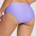 baleaf Women's Bikini Bottom Mid Waisted Adjustable Side Tie Swim Bottoms Ruched Cheeky Mid Coverage Swim Briefs (Purple, S)