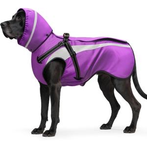 Mosucoirl Dog Raincoat Waterproof Raincoats for Dog Reflective Dogs Rain Jackets with Hood Hoodie Pet Rain Poncho Coat for Dogs Puppies (Purple, S)