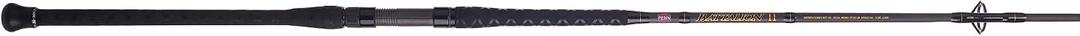 PENN Battalion II 8’ Surf Spinning Rod; Two Piece Fishing Rod, 12-20lb Line Rating, Medium Rod Power, Moderate Fast Action, 3/4-3 oz. Lure Rating, Black/Gold
