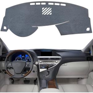 KEYOOG Dashboard Cover Dash Mat Fit for 2015-2010 Le-xus RX, RX270 RX350 RX450h (for Left Hand Drive),Car Dash Board Mat Anti-Glare Carpet,Non-Slip Pad Sunshield Protector (Grey) (Gray)