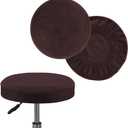 Turquoize 2 Pack Bar Stool Covers Round Stool Covers with Elastic Bands Bar Stool Seat Covers Slipcover Washable Stool Cushion Covers Feature Stretch Thick Bouncy Fabric, Dia 16"-18", X-Large, Brown