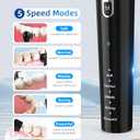 Tooth Polisher Rechargeable Teeth Whitening Kits for Teeth Daily Cleaning and Whitening Dental Polisher with 2 Set Polishing Brush Heads LED Light 5 Speed Modes Waterproof