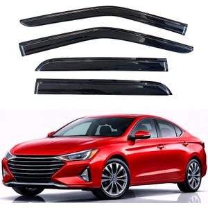 KPY Rain Guards Fit for 2017-2020 Hyundai Elantra, Out-Channel Window Visors Vent Wind Deflectors 4PC, Car Accessories for 17-20 Elantra (Excludes GT)