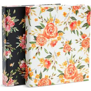 2 Pack Colorful Floral 3 Ring Binder with 1.5 Inch Rings, Decorative File Folder for Office Supplies, Planner, Portfolio, 250 Sheet Capacity (11.5 x 10.5 in)