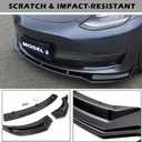Fit Tesla Model 3 Front Bumper Lip Kit Front Spoiler Wing Matte Black Splitter Trim Model 3 Accessories 2024-2025
