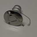 1-1/2" Marine Deck Fill/Filler - Fuel/Water/Waste/Gas/Diesel Boat Tank Filler with Keyless Cap & Screws, Polished Finish 316 Stainless Steel Hardware - for Yacht, Caravan