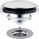 Chrome Plated Universal Tub Dain Stopper, Hidrop Pop Up Bath Drain Tip Toe Bathtub Drain Stopper,Conversion Kit Assembly, Replaces Lift and Turn, Tip-Toe and Trip Lever drains for Tub, EZ Install