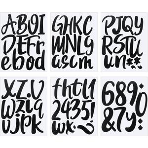 Outus 576 Pieces 8 Sheets Letters Stickers Self Adhesive Vinyl Letter for Graduation Cap Alphabet Number Stickers Mailbox Numbers Sticker, Decals for Classroom Decor Sign Door(Black,6 Inch)