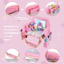 MENZOKE Kids Travel Tray for Toddler Car Seat, Road Trip Activities for Kids with iPad Holder Stand & Dry Erase Board, Road Trip Essentials Accessories Lap Tray as Travel Gifts for Kid, Pink